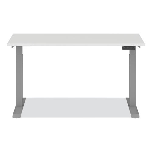 AdaptivErgo Sit-Stand Three-Stage Electric Height-Adjustable Table with Memory Controls, 60� x 24� x 30" to 49", White-(ALEHT3SAGBD)