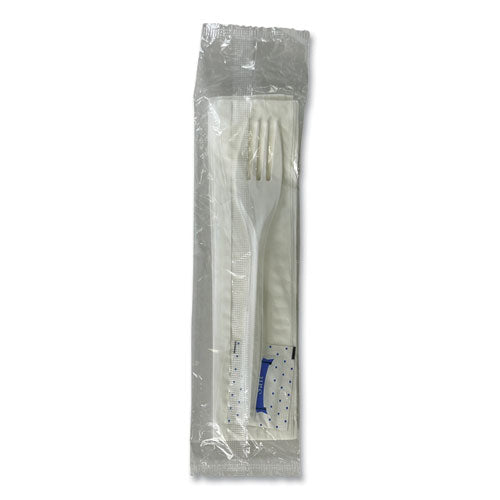 Three-Piece Utensil Set, Fork/Napkin/Salt Packet, White, 500/Carton-(BWK3KITMW)