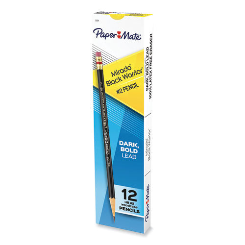 Mirado Black Warrior Pencil, HB (#2), Black Lead, Black Matte Barrel, Dozen-(PAP2254)