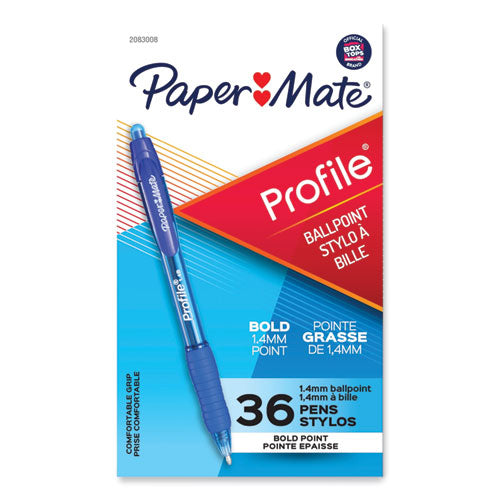 Profile Ballpoint Pen, Retractable, Bold 1.4 mm, Blue Ink, Blue Barrel, 36/Pack-(PAP2083008)