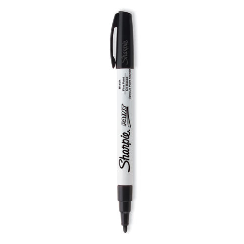 Permanent Paint Marker, Fine Bullet Tip, Black-(SAN35534)