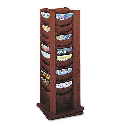 Rotary Display, 48 Compartments, 17.75w x 17.75d x 49.5h, Mahogany-(SAF4335MH)