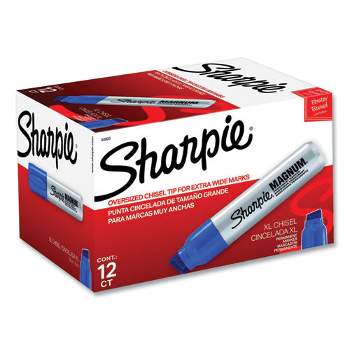 Magnum Permanent Marker, Broad Chisel Tip, Blue-(SAN44003)