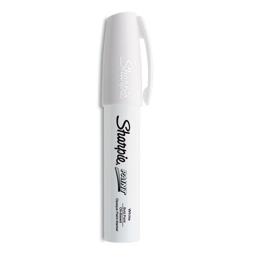 Permanent Paint Marker, Extra-Broad Chisel Tip, White-(SAN35568)