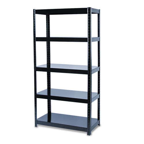 Boltless Steel Shelving, Five-Shelf, 36w x 18d x 72h, Black-(SAF5245BL)