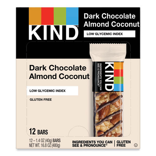 Fruit and Nut Bars, Dark Chocolate Almond and Coconut, 1.4 oz Bar, 12/Box-(KND19987)