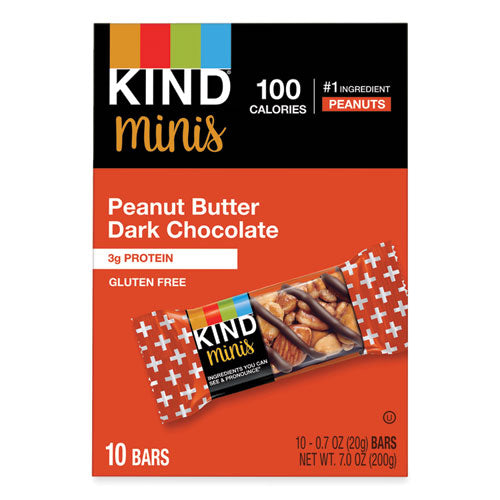 Minis, Peanut Butter Dark Chocolate, 0.7 oz, 10/Pack-(KND27961)