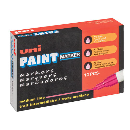 Permanent Marker, Medium Bullet Tip, Pink-(UBC63611)