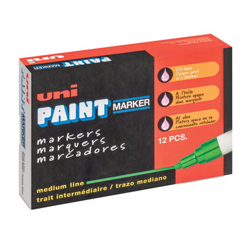 Permanent Marker, Medium Bullet Tip, Green-(UBC63604)