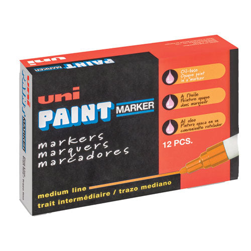 Permanent Marker, Medium Bullet Tip, Orange-(UBC63607)