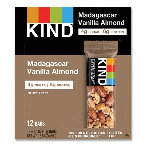 Nuts and Spices Bar, Madagascar Vanilla Almond, 1.4 oz, 12/Box-(KND17850)