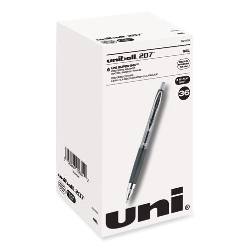 Signo 207 Gel Pen Value Pack, Retractable, Medium 0.7 mm, Black Ink, Translucent Black Barrel, 36/Box-(UBC1921063)