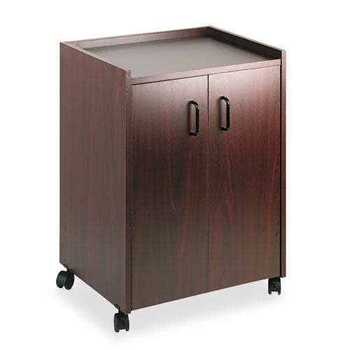 Mobile Refreshment Center, Engineered Wood, 3 Shelves, 23" x 18" x 31", Mahogany-(SAF8953MH)