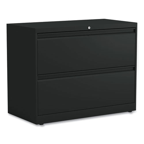 Lateral File, 2 Legal/Letter-Size File Drawers, Black, 36" x 18.63" x 28"-(ALEHLF3629BL)