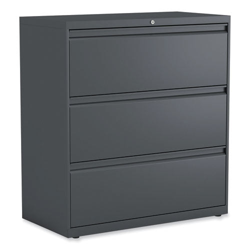 Lateral File, 3 Legal/Letter/A4/A5-Size File Drawers, Charcoal, 36" x 18.63" x 40.25"-(ALEHLF3641CC)