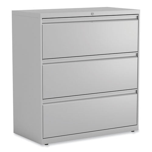 Lateral File, 3 Legal/Letter/A4/A5-Size File Drawers, Light Gray, 36" x 18.63" x 40.25"-(ALEHLF3641LG)