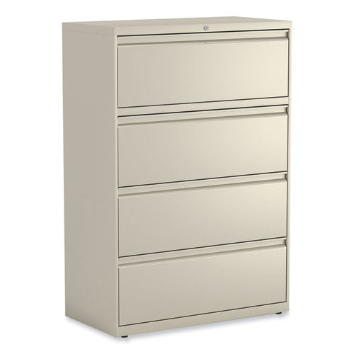 Lateral File, 4 Legal/Letter-Size File Drawers, Putty, 36" x 18.63" x 52.5"-(ALEHLF3654PY)