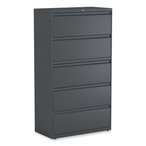 Lateral File, 5 Legal/Letter/A4/A5-Size File Drawers, Charcoal, 36" x 18.63" x 67.63"-(ALEHLF3667CC)