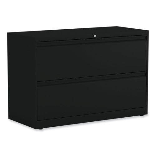 Lateral File, 2 Legal/Letter-Size File Drawers, Black, 42" x 18.63" x 28"-(ALEHLF4229BL)