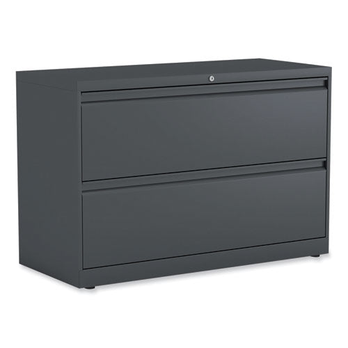 Lateral File, 2 Legal/Letter-Size File Drawers, Charcoal, 42" x 18.63" x 28"-(ALEHLF4229CC)