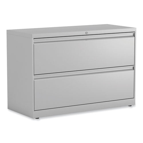 Lateral File, 2 Legal/Letter-Size File Drawers, Light Gray, 42" x 18.63" x 28"-(ALEHLF4229LG)