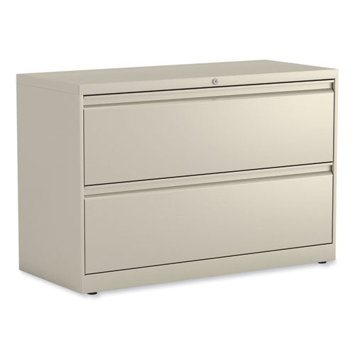 Lateral File, 2 Legal/Letter-Size File Drawers, Putty, 42" x 18.63" x 28"-(ALEHLF4229PY)