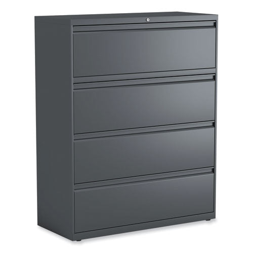 Lateral File, 4 Legal/Letter/A4/A5-Size File Drawers, Charcoal, 42" x 18.63" x 52.5"-(ALEHLF4254CC)