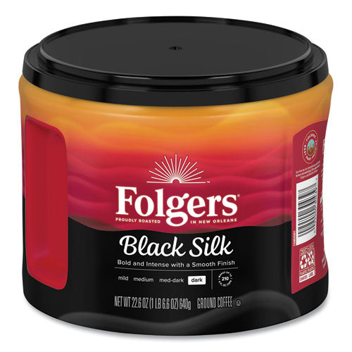Coffee, Black Silk, 22.6 oz Canister, 6/Carton-(FOL20540CT)