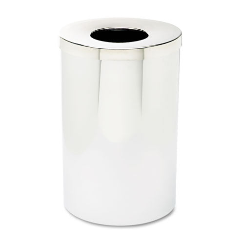 Reflections Receptacles, 35 gal, Steel, Chrome-(SAF9695)