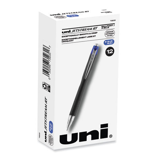 Jetstream Retractable Ballpoint Pen, Bold 1 mm, Blue Ink, Black Barrel-(UBC73833)