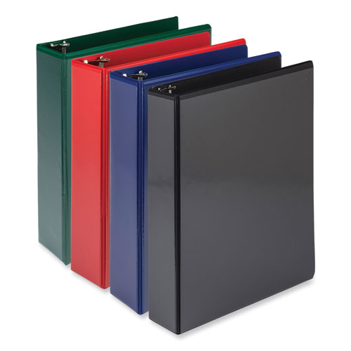 Durable D-Ring View Binders, 3 Rings, 2" Capacity, 11 x 8.5, Black/Blue/Green/Red, 4/Pack-(SAMMP46468)