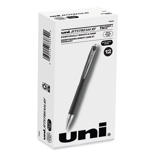 Jetstream Retractable Ballpoint Pen, Bold 1 mm, Black Ink, Black Barrel-(UBC73832)