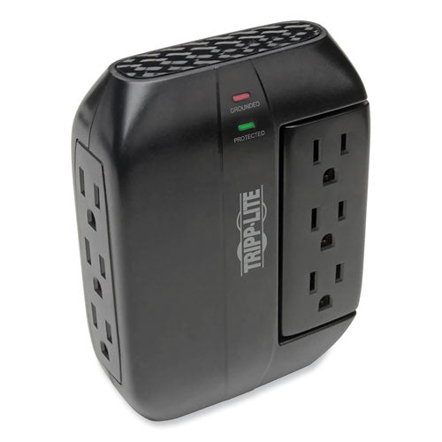 Protect It! Surge Protector, 6 AC Outlets, 1,500 J, Black-(TRPSWIVEL6)