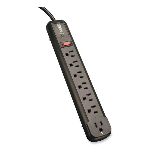 Protect It! Surge Protector, 7 AC Outlets, 4 ft Cord, 1,080 J, Black-(TRPTLP74RB)