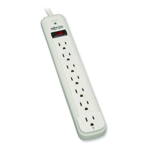 Protect It! Surge Protector, 7 AC Outlets, 12 ft Cord, 1,080 J, Light Gray-(TRPTLP712)