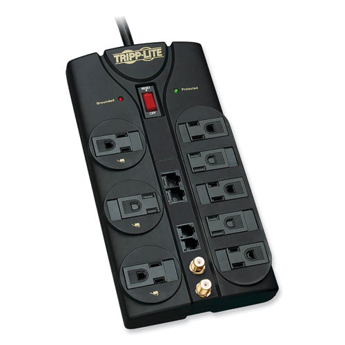 Protect It! Surge Protector, 8 AC Outlets, 10 ft Cord, 3,240 J, Black-(TRPTLP810NET)