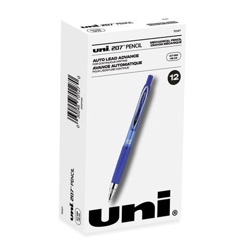 207 Mechanical Pencil, 0.7 mm, HB (#2), Black Lead, Blue Barrel, Dozen-(UBC70127)