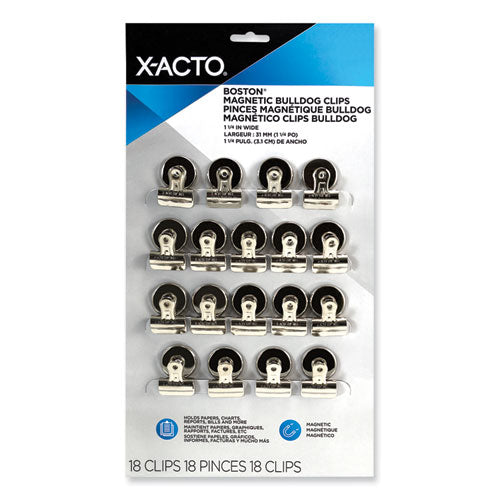 Bulldog Magnetic Clips, 0.44" Jaw Capacity, Nickel, 18/Box-(EPI2026)