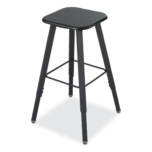 AlphaBetter Adjustable-Height Student Stool, Backless, Supports Up to 250 lb, 35.5" Seat Height, Black-(SAF1205BL)