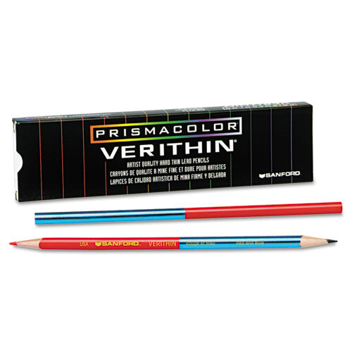 Verithin Dual-Ended Two-Color Pencils, 2 mm, Blue/Red Lead, Blue/Red Barrel, Dozen-(SAN02456)