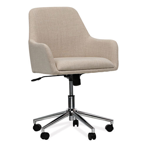 Mid-Century Task Chair, Supports Up to 275 lb, 18.9" to 22.24" Seat Height, Cream Seat, Cream Back-(ALEWS4251)