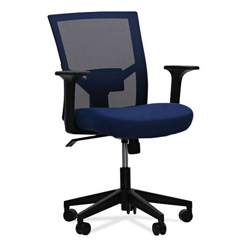 Mesh Back Fabric Task Chair, Supports Up to 275 lb, 17.32" to 21.1" Seat Height, Navy Seat, Navy Back-(ALEWS42B27)