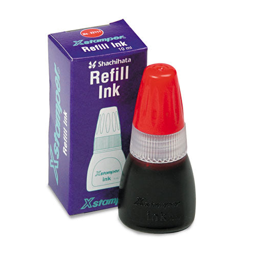 Refill Ink for Xstamper Stamps, 10 mL Bottle, Red-(XST22111)