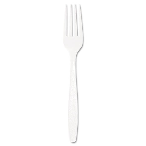 Guildware Extra Heavyweight Plastic Cutlery, Forks, White, 100/Box, 10 Boxes/Carton-(SCCGBX5FW)