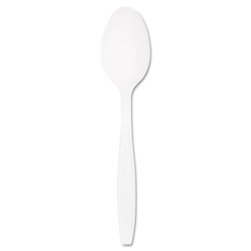 Guildware Extra Heavyweight Plastic Cutlery, Teaspoons, White, 100/Box-(SCCGBX7TW0007BX)