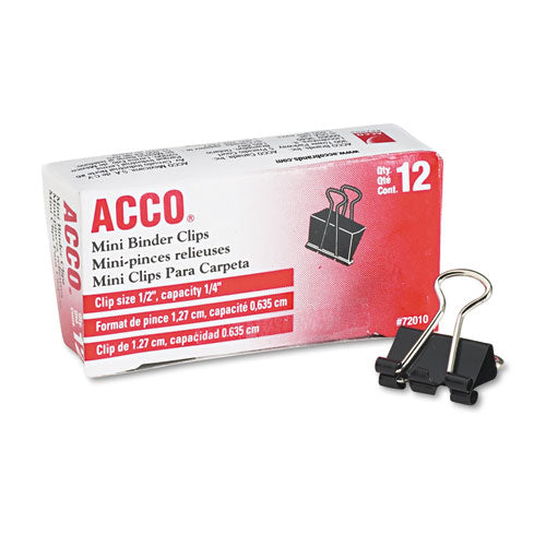 Binder Clips, Mini, Black/Silver, Dozen-(ACC72010)