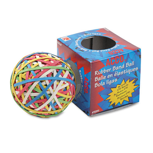 Rubber Band Ball, 3.25" Diameter, Size 34, Assorted Gauges, Assorted Colors, 270/Pack-(ACC72155)