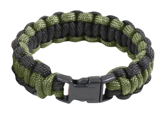 Rothco Two-Tone Paracord Bracelet - Olive Drab / Black