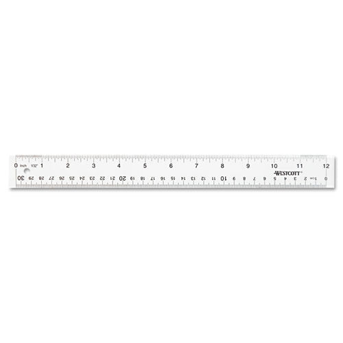 Clear Flexible Acrylic Ruler, Standard/Metric, 12" Long, Clear-(ACM10562)