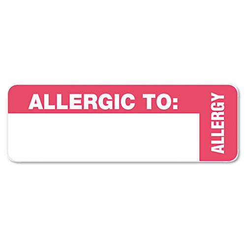 Medical Labels, ALLERGIC TO, 1 x 3, White, 500/Roll-(TAB40562)